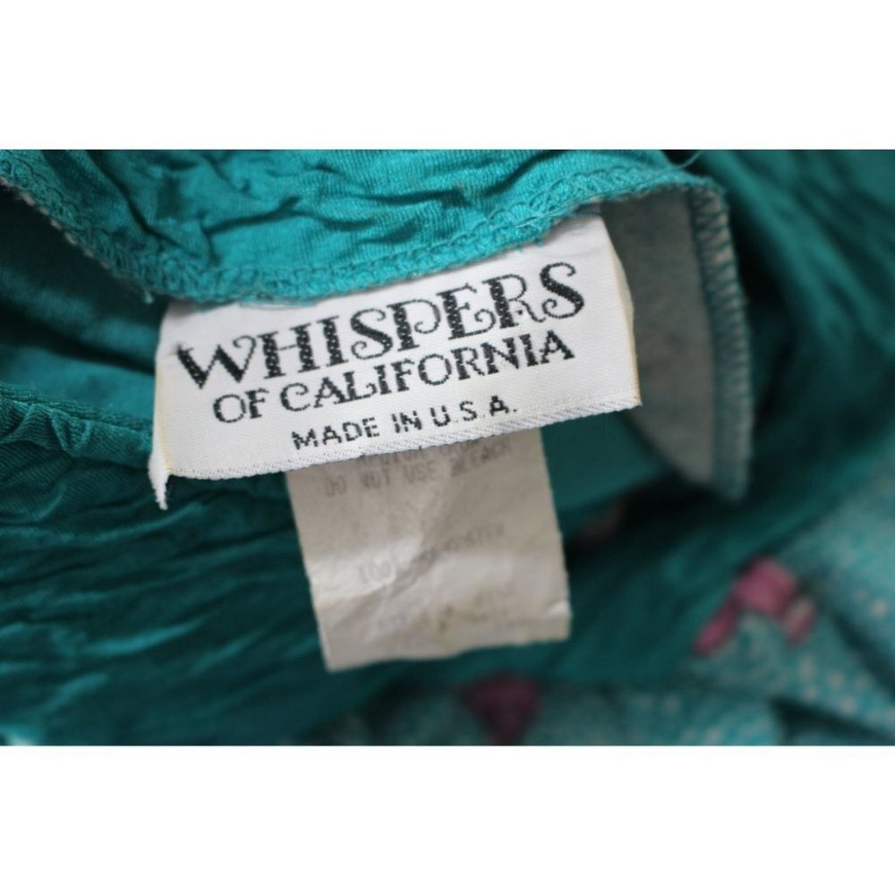 Vintage 80s Whispers Of California Green Double Breasted Faux Wrap Dress Size 16 - Picture 5 of 6
